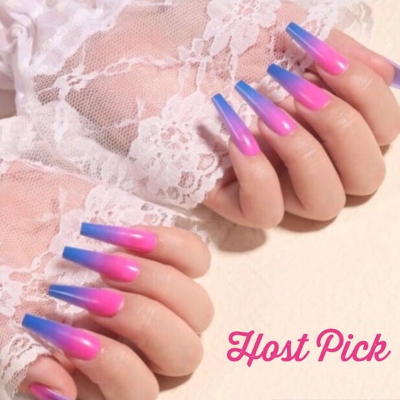 Unknown Other - HOST PICK 🆕 Pink Blue Ombré Press On Nails